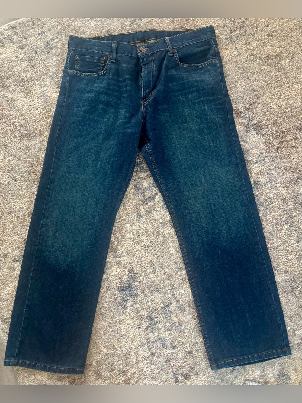 Levi Strauss & Co Men's Dark Blue Straight-Leg Jeans 33 30